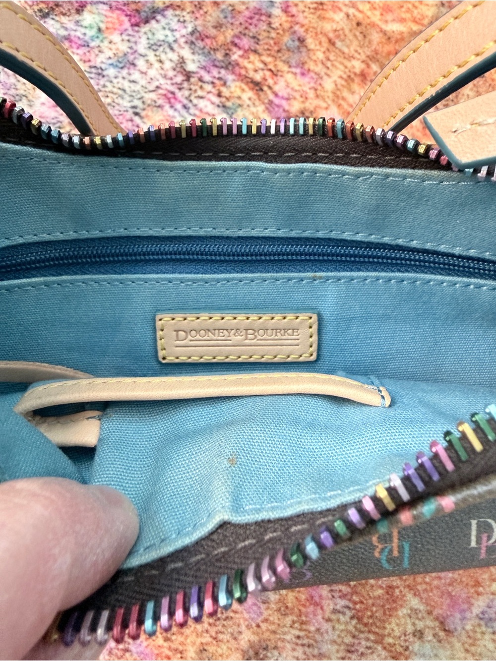 Dooney & Bourke Y2K Shoulder Bag with Multicolor Monogram - Picture 3 of 11